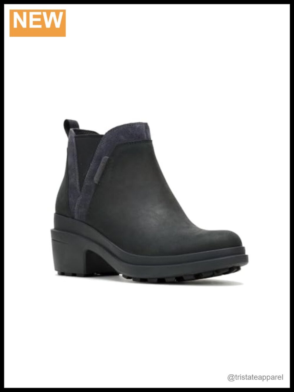 Women's Waterproof Leather Ankle Boots Pull-On Hiking Booties